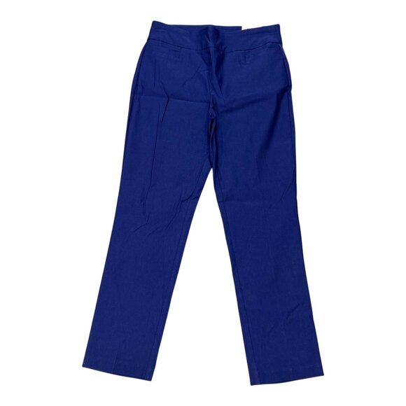 Kim Rogers Womens Tummy Control Navy Pants 8P - Millennium Straight Fit NEW - Picture 1 of 7